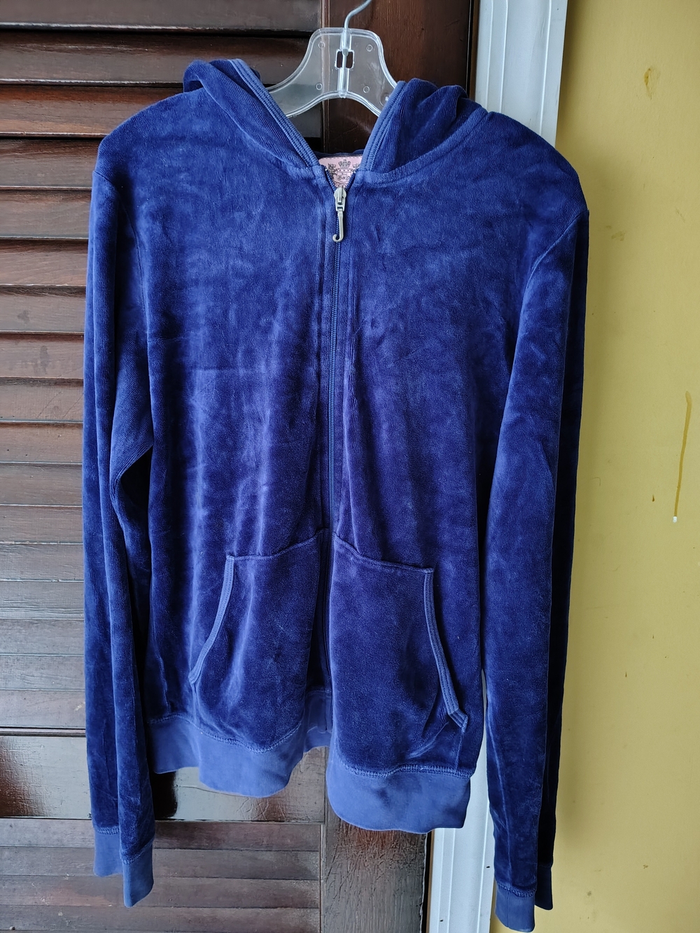 Juicy Couture Plush Zip-Up Hoodie in Royal Blue